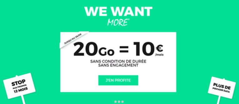 La réplique de RED à Bouygues: un forfait 20Go pour 10€…à vie!