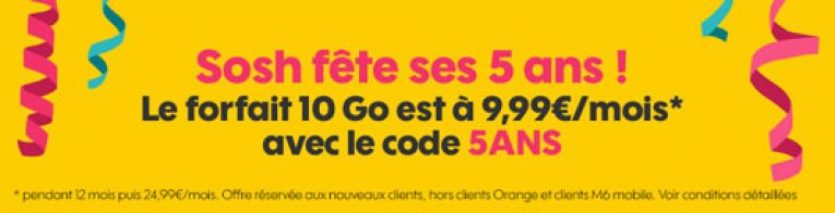 Code promo Sosh de -15€/mois valable jusqu’au 4 décembre
