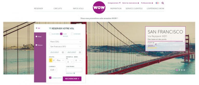 Code promo Wow Air : 50% de réduction sur les vols