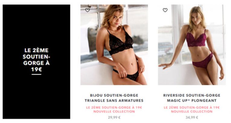 50% de réduction sur les sous-vêtements Etam